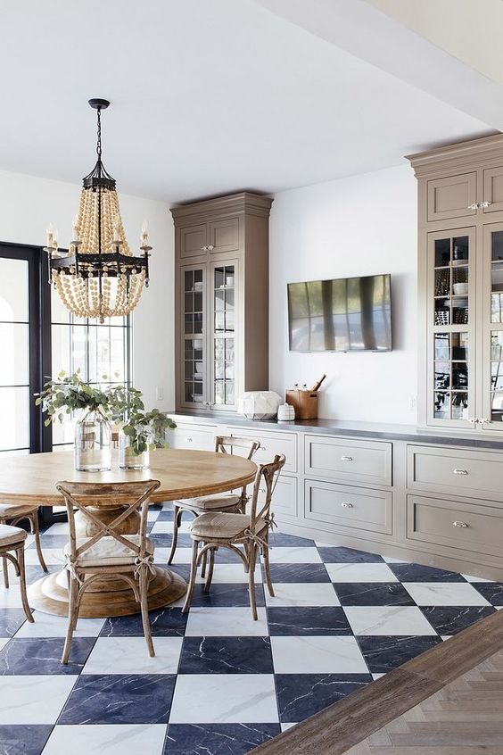 Inspiration from The LifeStyled Co - a kitchen and dining area with gorgeous floors.