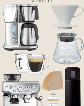 All of Katie and Jared's favorite coffee items they use and recommend as gifts for coffee lovers.