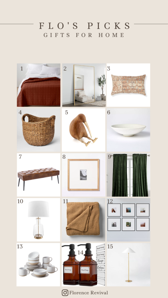 Images of 15 gifts for home - things that will make you feel more settled and cozy in your space.