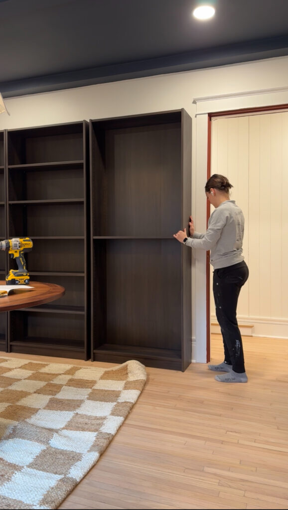 in post image of billy bookcase building process